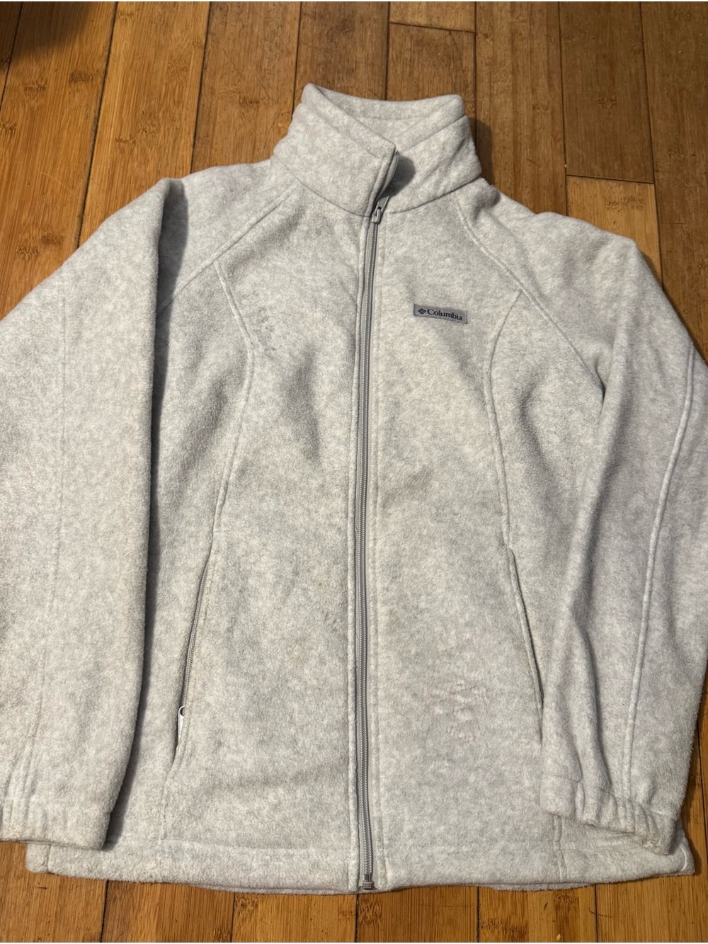 Columbia Light Gray Full-Zip Fleece Jacket